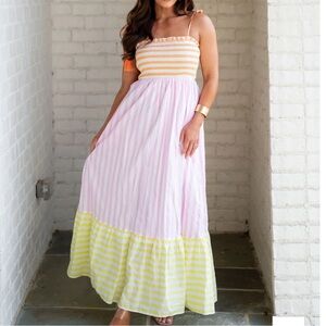 NWT Sherbet Stripe Maxi Dress